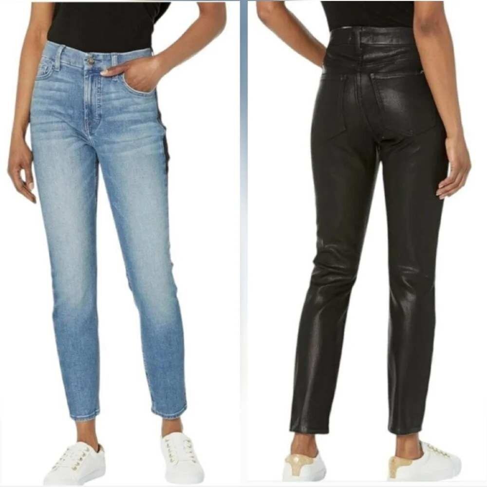 7FAM Jen7 Women's Mid-Rise Stretch Denim 50/50 Ankle-Skinny Jeans Plus Size 18